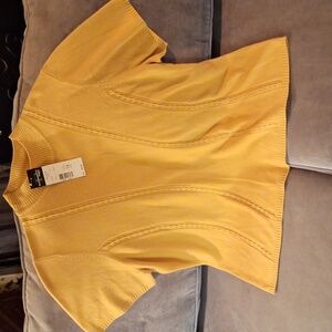 Requirements Woman Mockneck Gold Sweater 1X